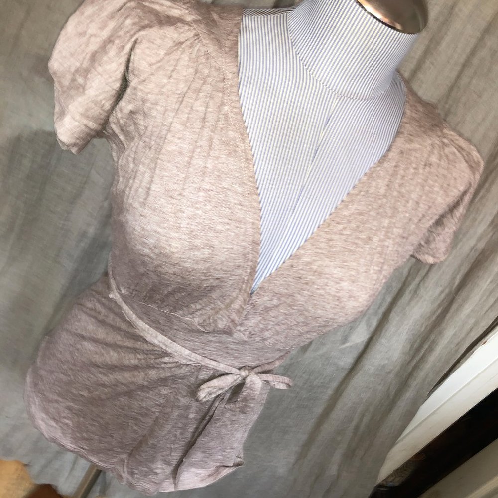 Calypso St. Barth's khaki jersey knit tie top XS